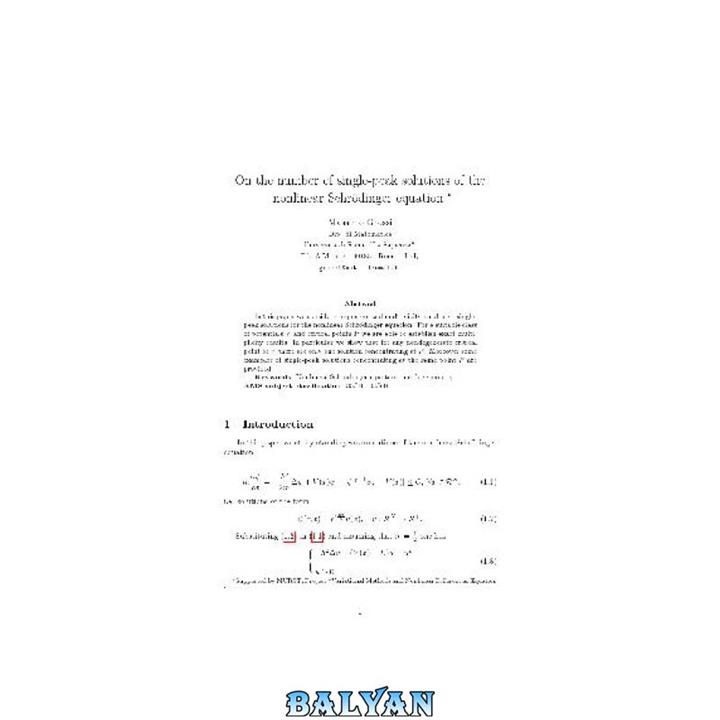 دانلود کتاب On the number of single-peak solutions of the nonlinear Schrödinger equation